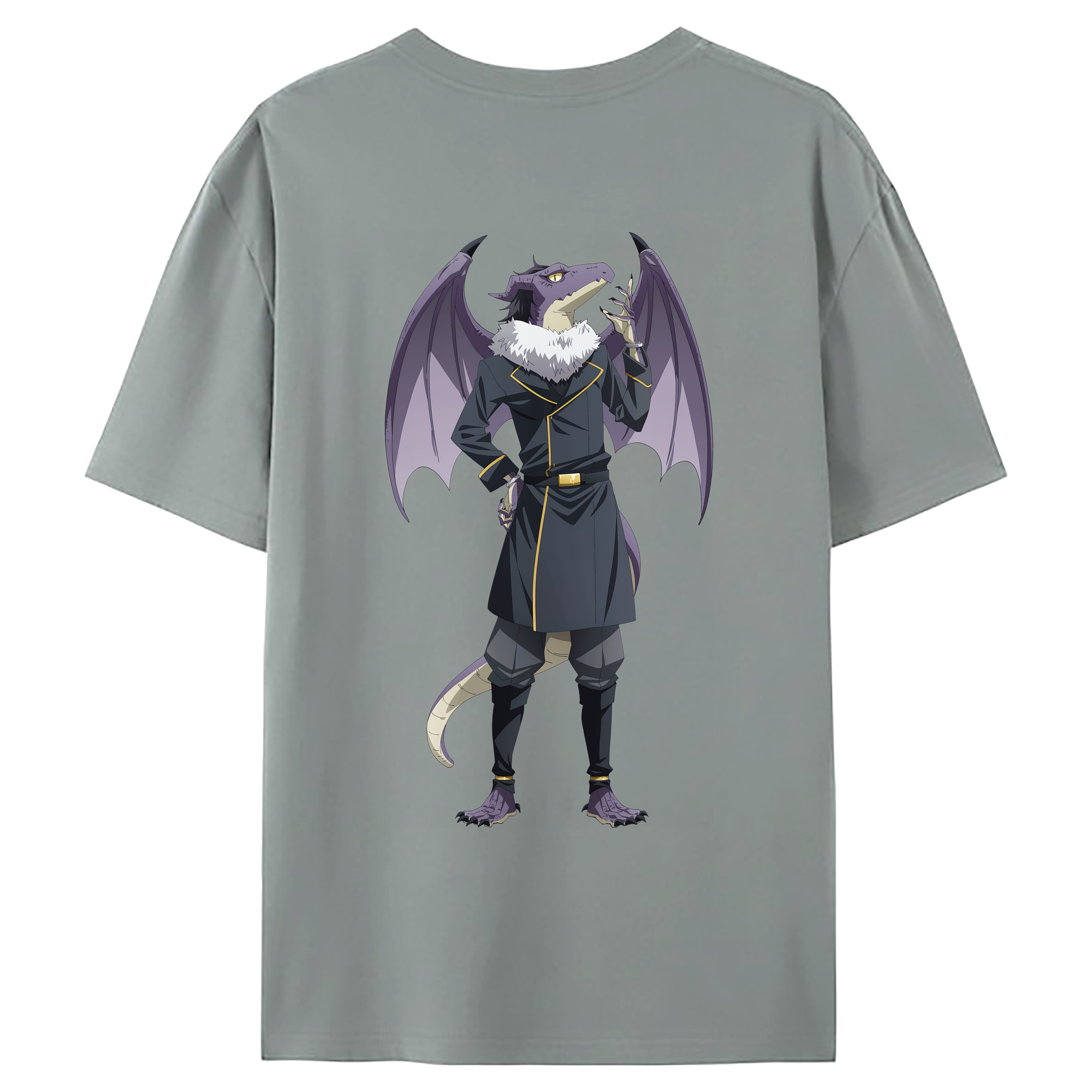 （画像用） 転スラ Regarding Reincarnated to Slime 綿100％ メンズ半袖Tシャツ（バックプリント） 通気性